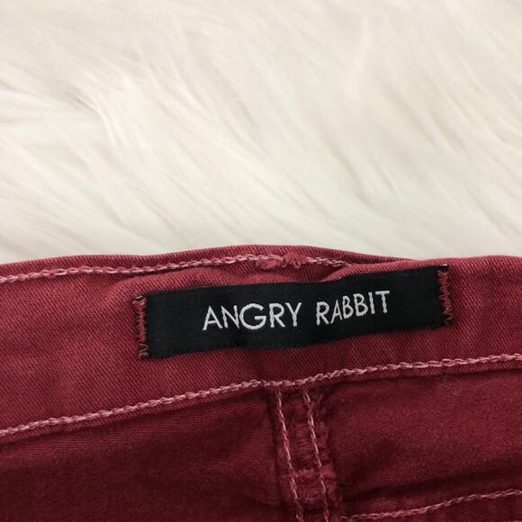 Angry Rabbit Skinny Jeans Red Denim Style ASK300 Mid Rise Size 26 Inseam 32" - Picture 4 of 10